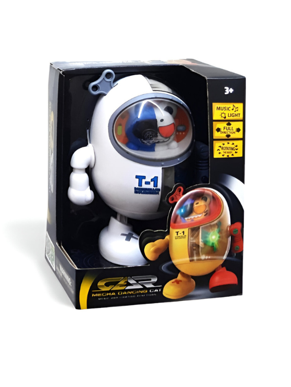 Dancing Cat Robot Toy T-1 - Musical Light-Up Walking Cat with Music, Lights & Fun Movements | Best Interactive Singing Toy LMI15397.