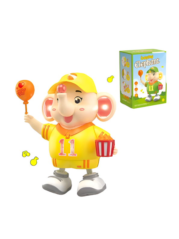 Dancing Elephant Toy with LED Lights and Music, 2-Gear Adjustable Interactive Crawling & Walking Animal Toy TV7369