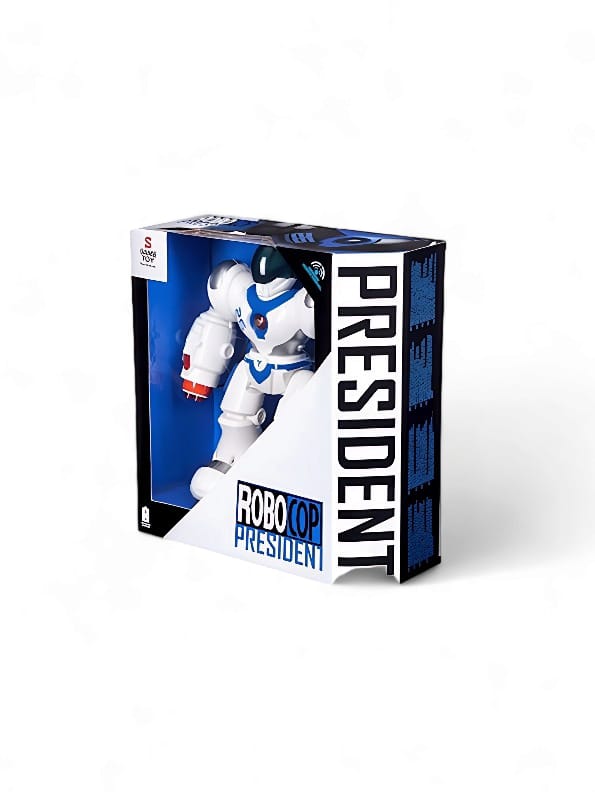 Dancing Hero President Robot Toy With Music & 3D Lights - White (MS-M-27) - Toyloft