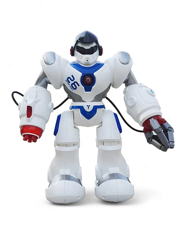 Dancing Hero President Robot Toy With Music & 3D Lights - White (MS-M-27) - Toyloft