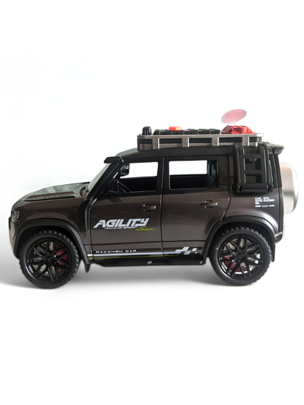 Brown - Defender Style Metal Diecast Police SUV Toy Car | Pullback with Lights & Sounds | Rescue Vehicle Model for Kids LMID700-07.