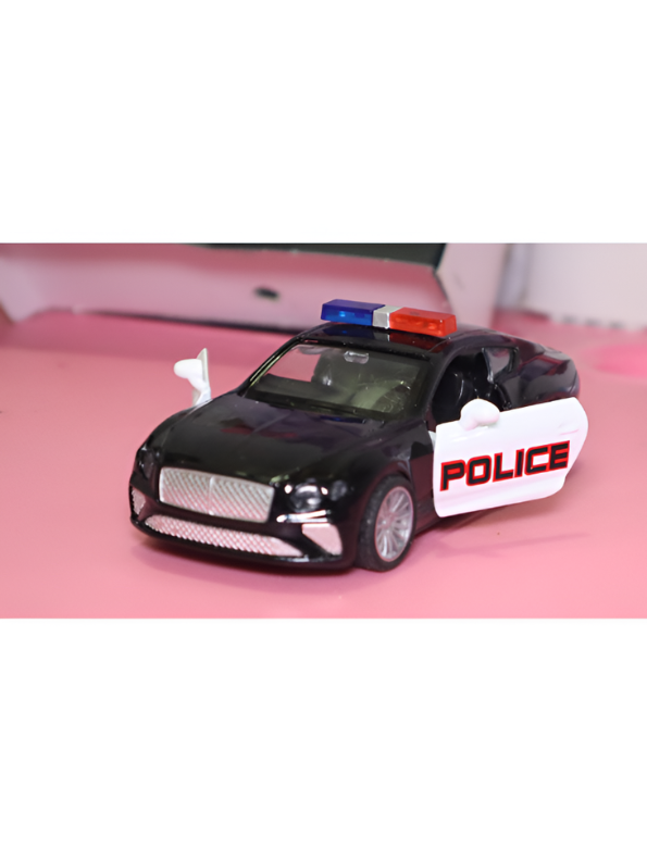 Die-Cast Bentley Continental GT Police Car Toy 1:32 Scale – Pull-Back Model Car with Openable Doors, Lights, and Siren Sounds TV1610