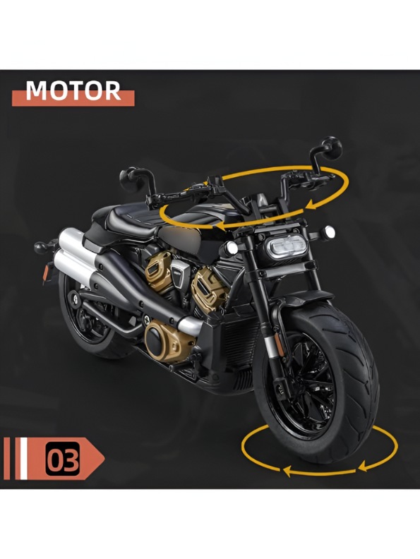 Diecast Bike Metal - Brown- TV – With Acrylic Display Box.