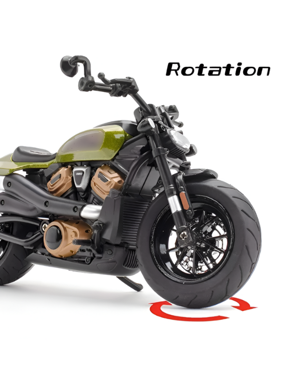 Diecast Bike Metal - Green - TV – With Acrylic Display Box.