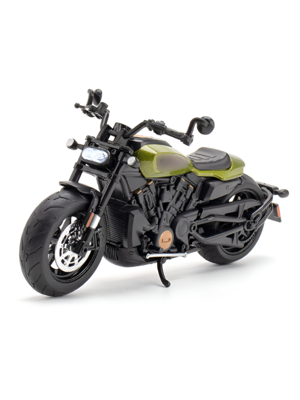 Diecast Bike Metal - Green - TV – With Acrylic Display Box.