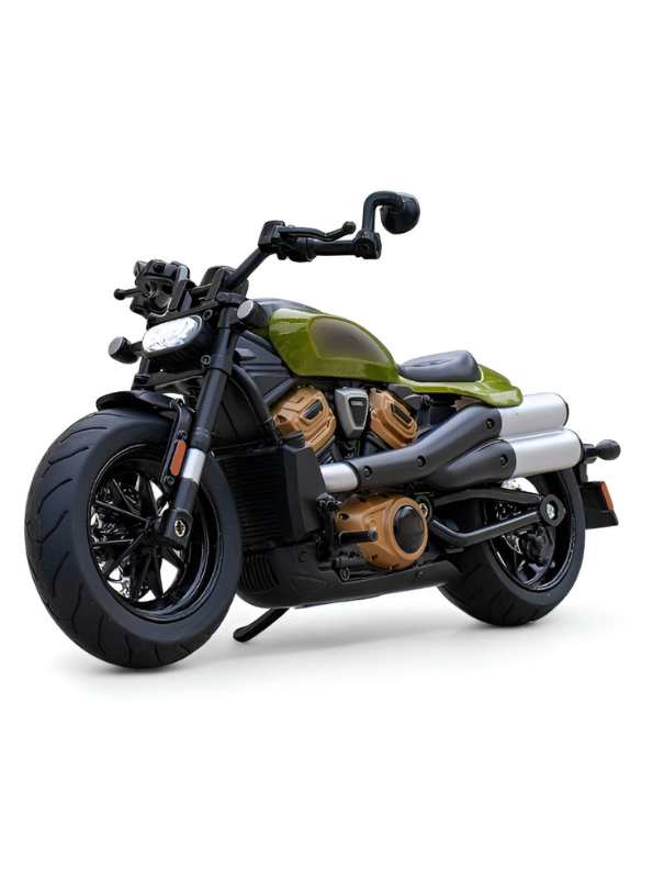 Diecast Bike Metal - Green - TV – With Acrylic Display Box.