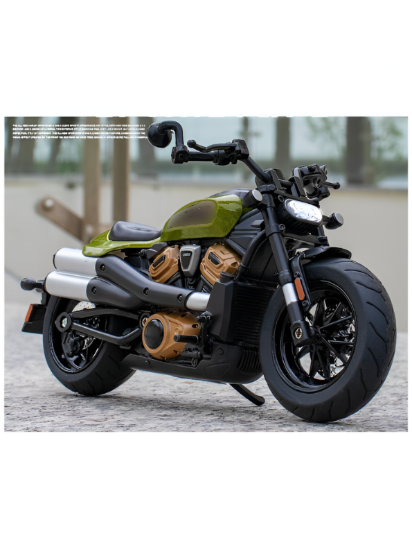 Diecast Bike Metal - Green - TV – With Acrylic Display Box.