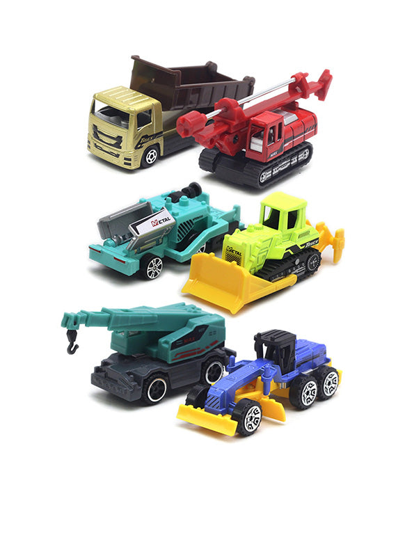 Pack Of 6 Diecast Construction Truck Car Toy Scale 1:64 (L-J-35) - Toyloft