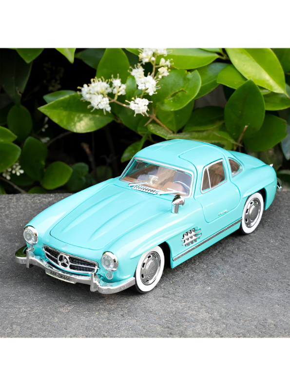 Mercedes-Benz 300 SL Gullwing 1:22 Scale Diecast Model Car – Light Blue Edition Collectible Replica TV6611