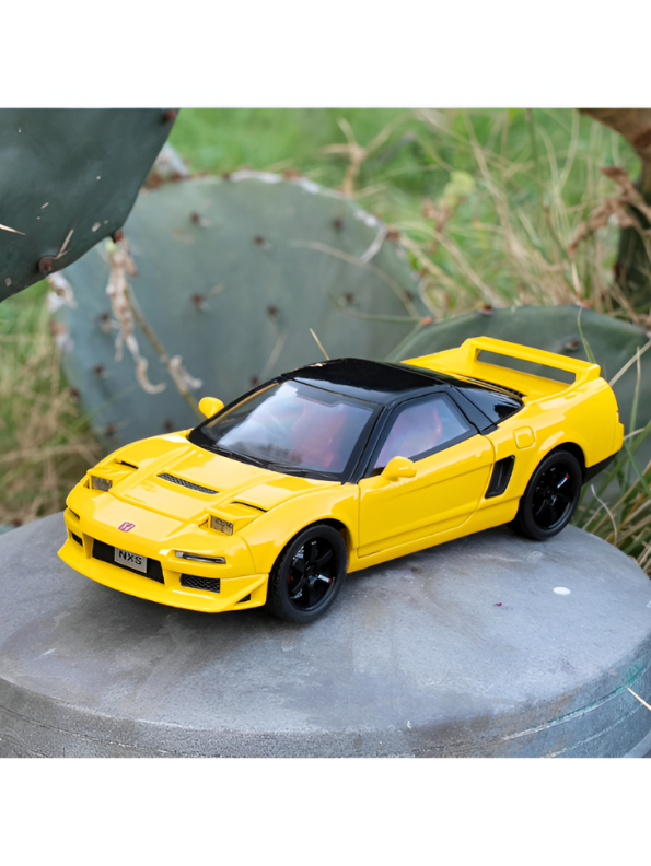 Honda NSX Diecast Model Car 1:32 Scale - Yellow JDM Supercar Toy, Collectible Vehicle with Opening Parts & Red Racing Seats TV6291.