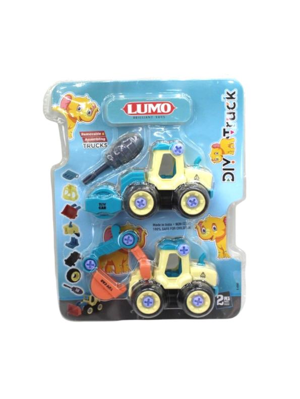 Dig & Roll Set – Road Roller & Excavator Combo Toy with Screwdriver for Kids LMI11038.