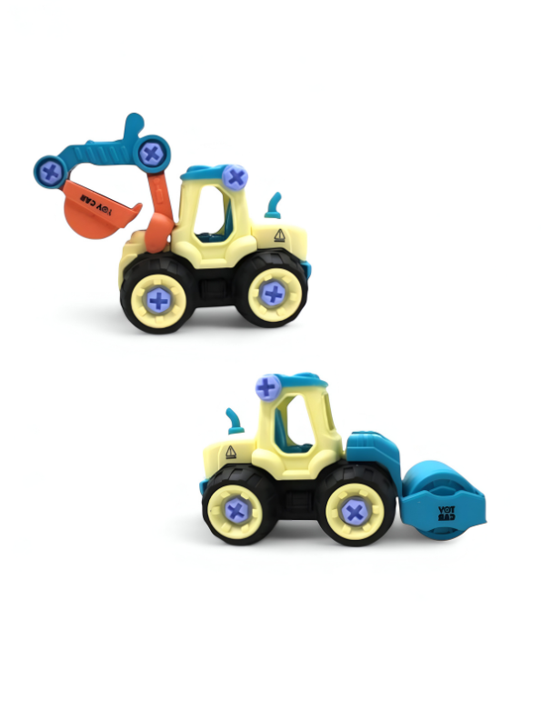 Dig & Roll Set – Road Roller & Excavator Combo Toy with Screwdriver for Kids LMI11038.