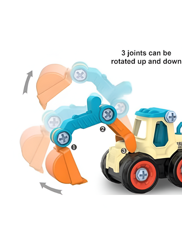 Dig & Roll Set – Road Roller & Excavator Combo Toy with Screwdriver for Kids LMI11038.