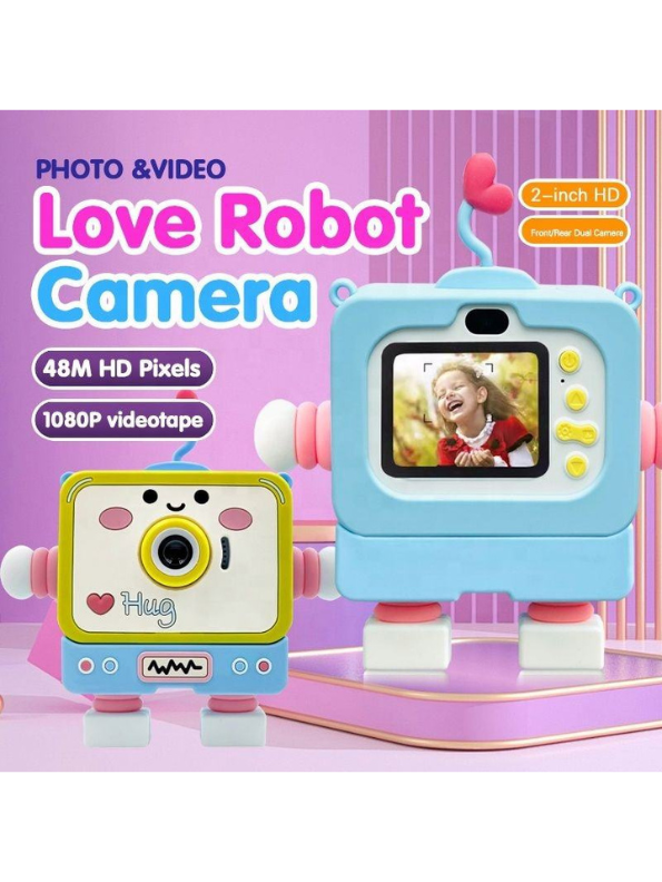 Digital Camera with Cute Robot Design – HD Photo, 1080P Video, Selfie Camera MD3512.