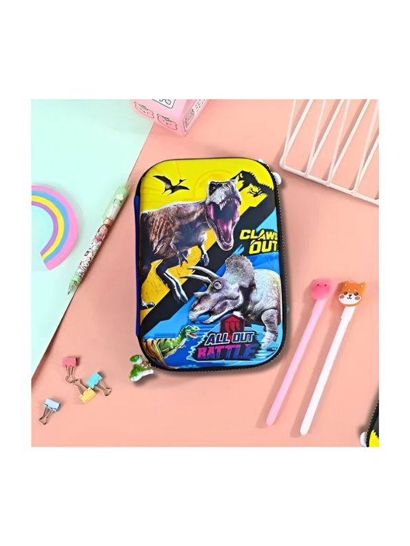 DinoJoy – Good Dinosaur Pouch for Kids | Single Chain Pencil Case | Cute & Durable Stationery Bag NOV7504.