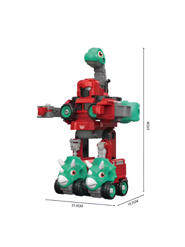 Dino Robot Car – 5-in-1 Car Toy – Dinosaur Car, Robot & Lego Puzzle Assembly Set for Kids LMI-LM911-A.