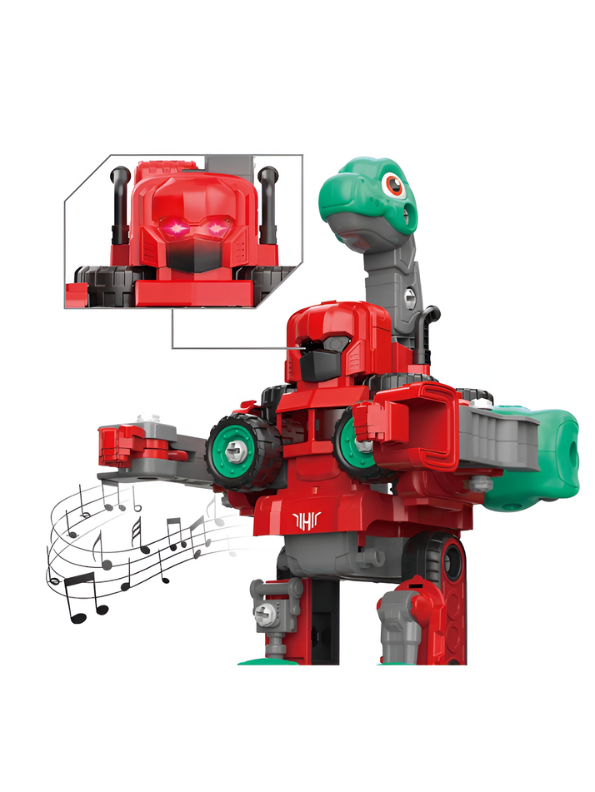 Dino Robot Car – 5-in-1 Car Toy – Dinosaur Car, Robot & Lego Puzzle Assembly Set for Kids LMI-LM911-A.