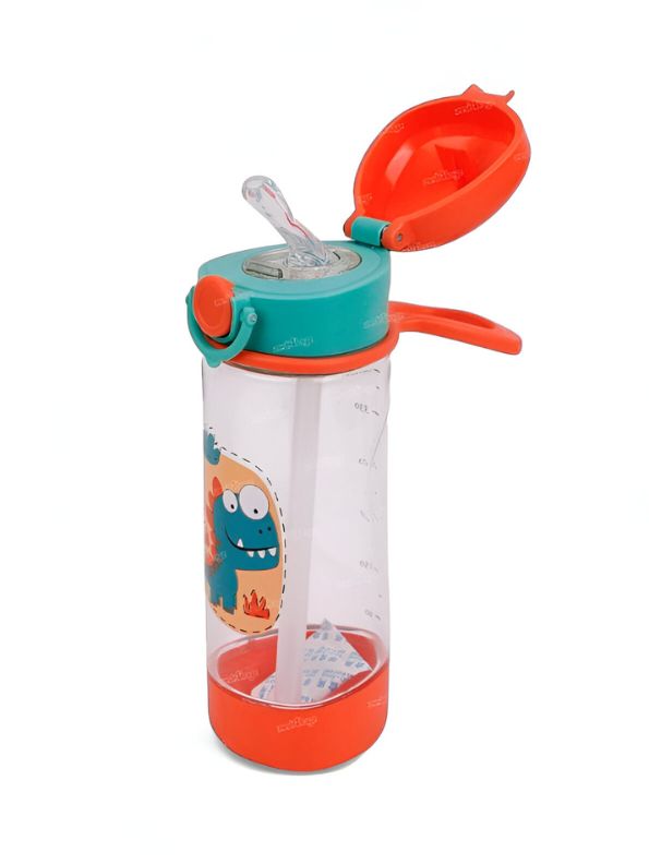 DinoSip – 360ml Water Bottle for Kids with Straw | Non-Toxic & BPA-Free | Cute Dinosaur Print | Leak-Proof School & Travel Bottle for Boys & Girls NOV6322.