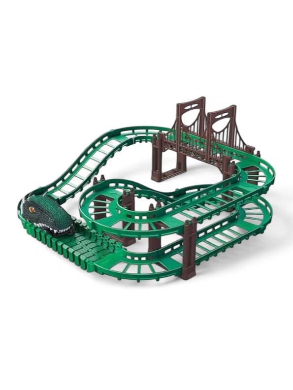 DinoTrack – Dinosaur Racing Track Playset for Kids | Interactive Electric Car Toy with Loops & Adventure Tracks LMI13330.