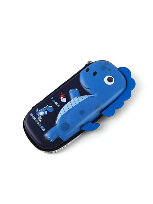 Blue - DinoZip – 3D Dinosaur Pouch for Kids | Large Storage Single Chain Pencil Case | Cute & Durable NOV3274.