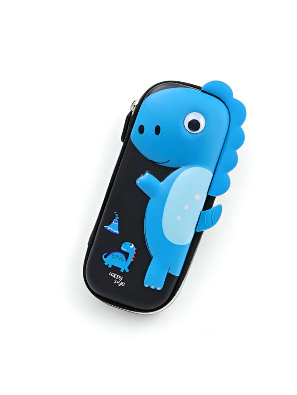 Blue - DinoZip – 3D Dinosaur Pouch for Kids | Large Storage Single Chain Pencil Case | Cute & Durable NOV3274.