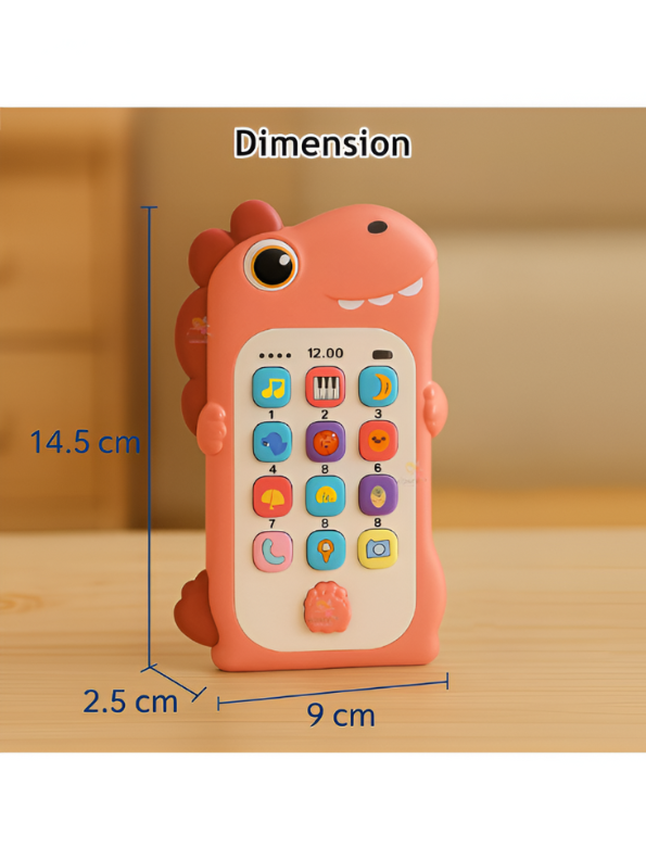 Dino - Interactive Dinosaur Toy Phone for Toddlers | Learning Music, Numbers & Animal Sounds Educational Smartphone Pink LMI15084.