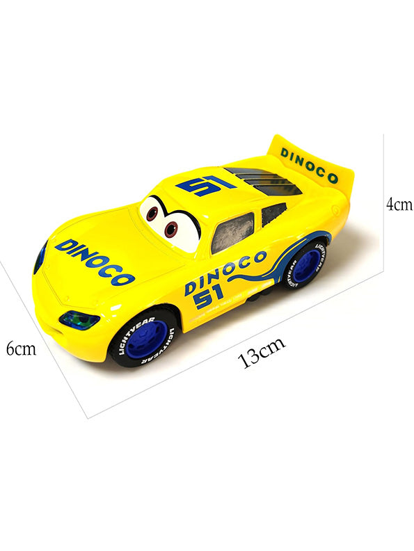 Dinoco McQueen Cars Anime Car Toy - Yellow (T-M-16): Lightning McQueen, Flash McQueen, and Hot Wheels Action for Cars 3 and Cars 2 Fans! - Toyloft