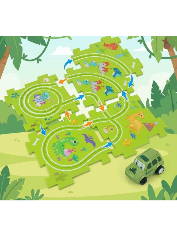 Dinosaur Adventure Puzzle Track Car Set with Electric Vehicle TV4705.