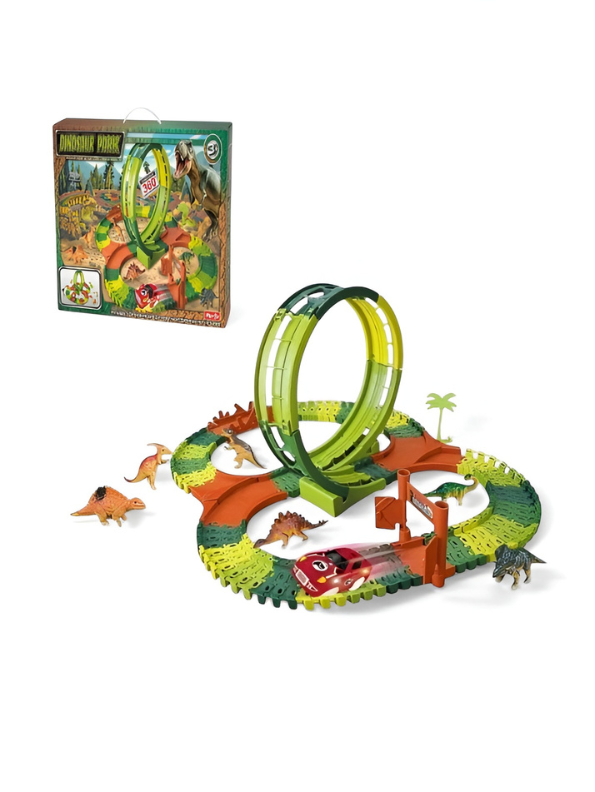 Dinosaur Park Flexible Race Track Set with 360 Degree Stunt Loop TV1781.