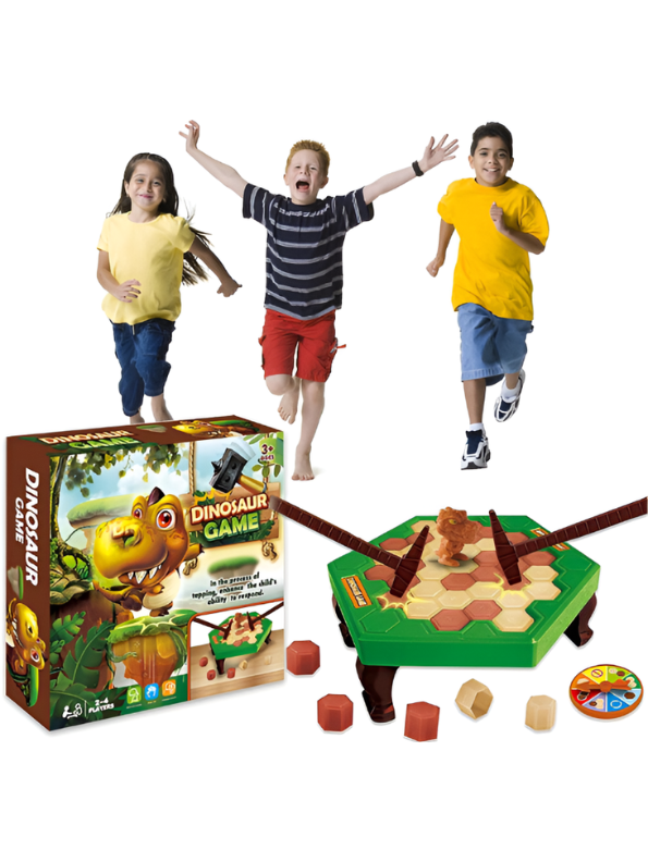 Dinosaur Save the Dino Board Game - Kids Interactive Tapping Block Toy Set TV7267