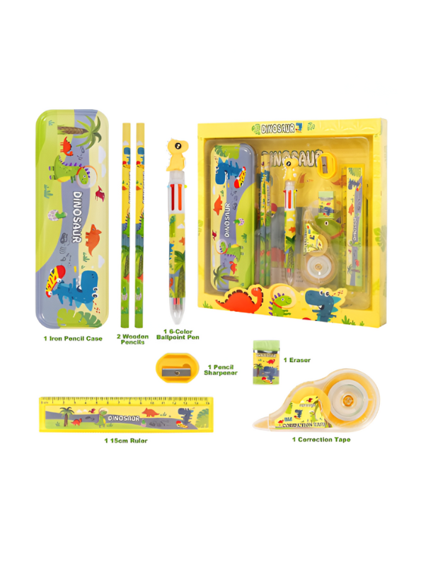 Dinosaur Stationery Set for Kids | Dino Themed Back to School Kit with Pencil Pouch & Supplies | Fun Gift for Students NOVGBT-8462.