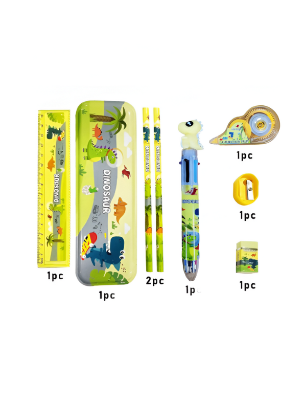 Dinosaur Stationery Set for Kids | Dino Themed Back to School Kit with Pencil Pouch & Supplies | Fun Gift for Students NOVGBT-8462.