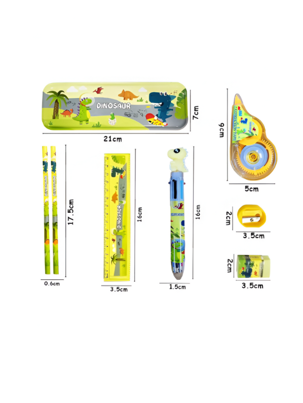 Dinosaur Stationery Set for Kids | Dino Themed Back to School Kit with Pencil Pouch & Supplies | Fun Gift for Students NOVGBT-8462.