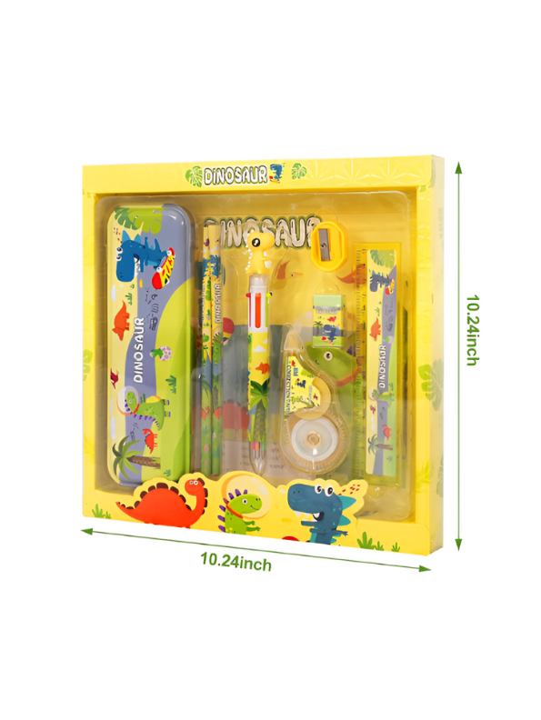 Dinosaur Stationery Set for Kids | Dino Themed Back to School Kit with Pencil Pouch & Supplies | Fun Gift for Students NOVGBT-8462.