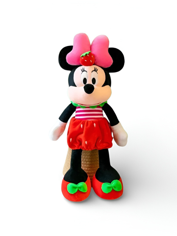 Disney-Inspired Strawberry Minnie Mouse Plush Set - 40cm Fruit Series Soft Toy ST15982.