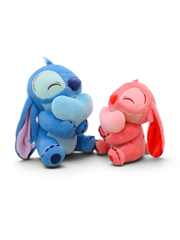 Disney Lilo Angel Plush - 10-Inch Stuffed Animal Holding Heart Pink ST16616.