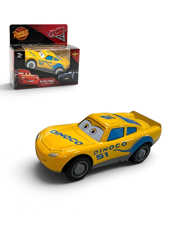 Disney Pixar Cars Dinoco 51 Cruz Ramirez Diecast Metal Toy Car – Yellow Racing Alloy Car for Kids, Age 3+ TV6138