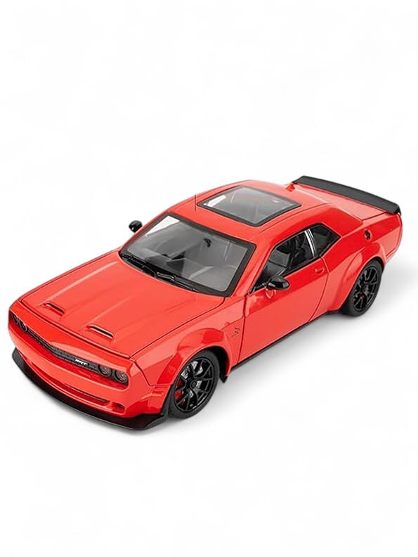 Dodge Challenger Hellcat Diecast Metal Model – Red - Scale 1:24