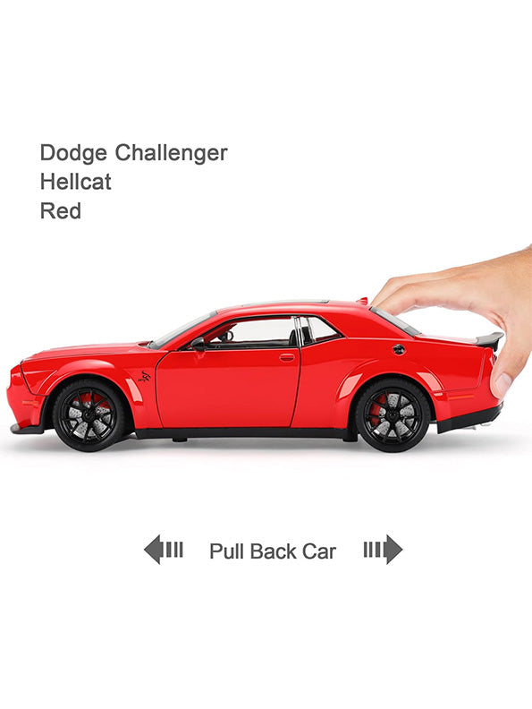 Dodge Challenger Hellcat Diecast Metal Model – Red - Scale 1:24