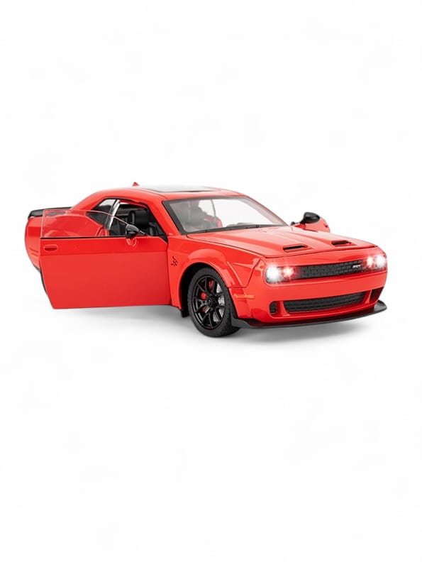 Dodge Challenger Hellcat Diecast Metal Model – Red - Scale 1:24