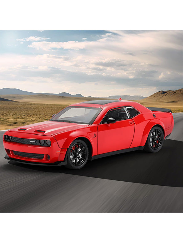 Dodge Challenger Hellcat Diecast Metal Model – Red - Scale 1:24