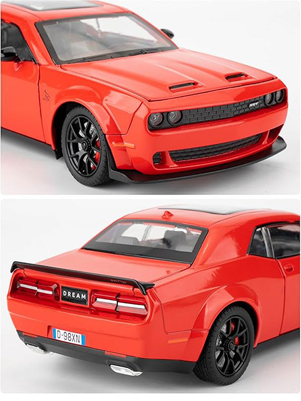 Dodge Challenger Hellcat Diecast Metal Model – Red - Scale 1:24