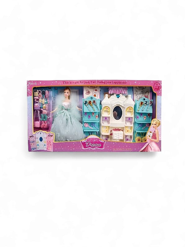 Doll Set with Beautiful Dresses, Long Hair & Fashion Accessories (NX.L-J-24) | Barbie Style Dress-Up Dolls for Kids - Toyloft