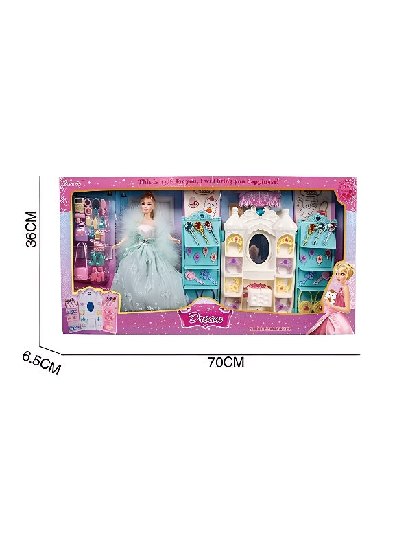 Doll Set with Beautiful Dresses, Long Hair & Fashion Accessories (NX.L-J-24) | Barbie Style Dress-Up Dolls for Kids - Toyloft