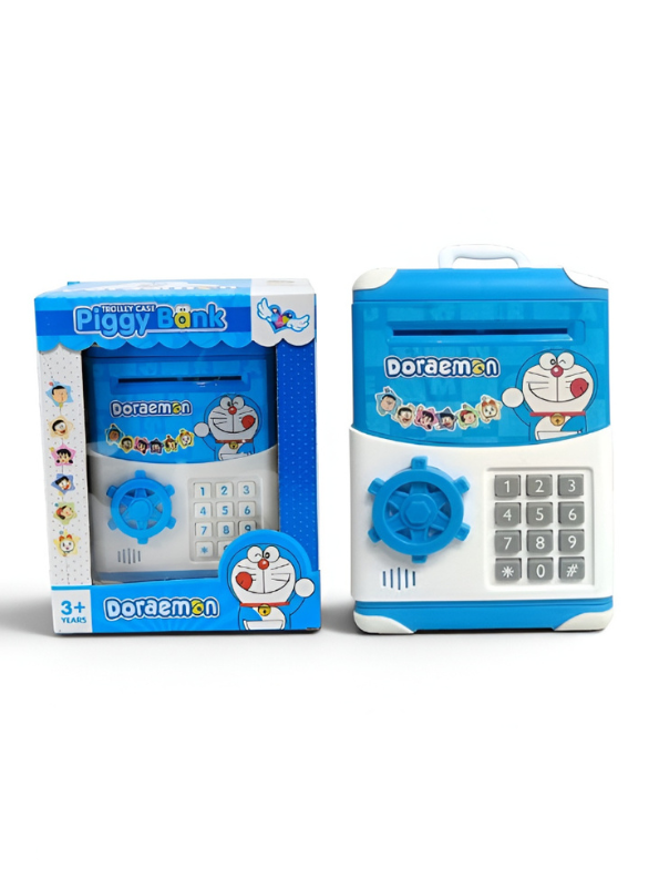 Doraemon Digital Piggy Bank with Password Lock, Auto Cash Scroll & Sound Effects | ATM Money Saving Box | Model LMI10365