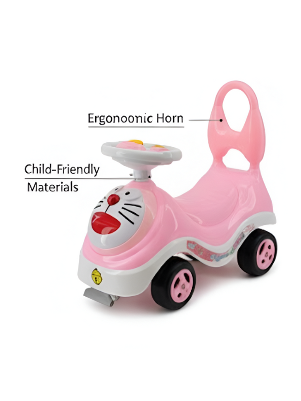 Doraemon Kids Ride-On Push Car – Pink Toddler Walker with Easy-Grip Steering Wheel & High Back Support LMI14101.