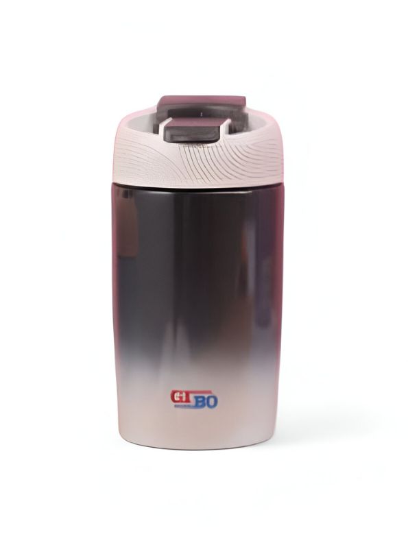 Black - Double Shaded 2-in-1 Water Bottle 370ml – Stylish & Compact for Office Workers NOV3295.