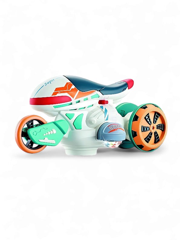 360 Degree Rotating Futuristic Stunt Bike Toy For Kids - Light & Sound - Durable - Toyloft