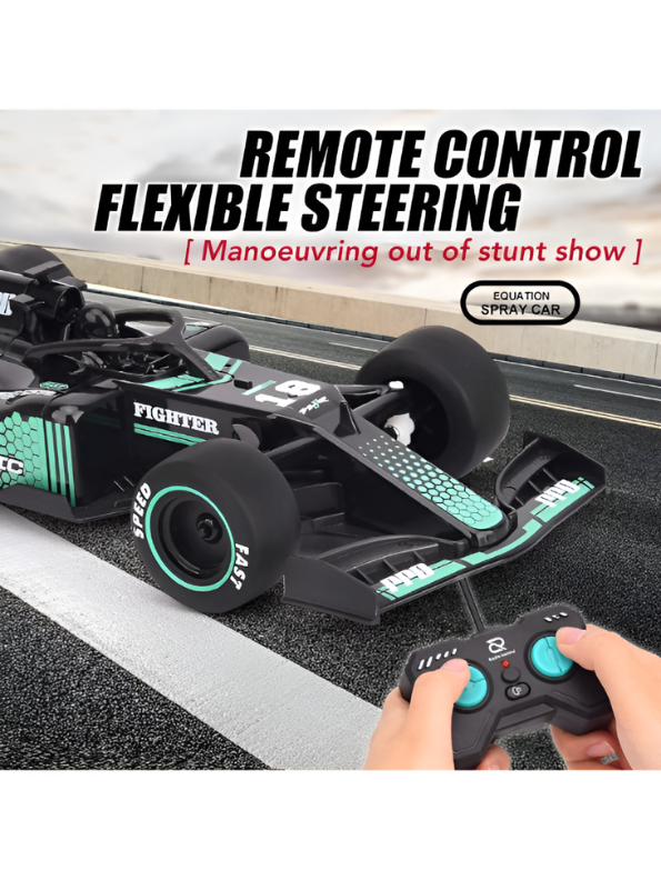 Drift Go – High-Speed RC F1 Racing Car with Spray Function, LED Lights & Rechargeable Battery - Green | LMI11212.