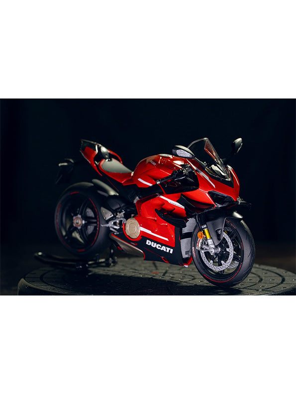 Ducati Panigale V4 1:12 Scale Diecast Model Bike in Red - Premium Acrylic Display Box Included - Toyloft
